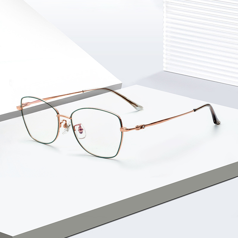 Hypoallergenic Corrosion-Resistant Modern Slim Style Unisex Titanium-Composite Glasses Frame Semi-Titanium Eyeglass Frames
