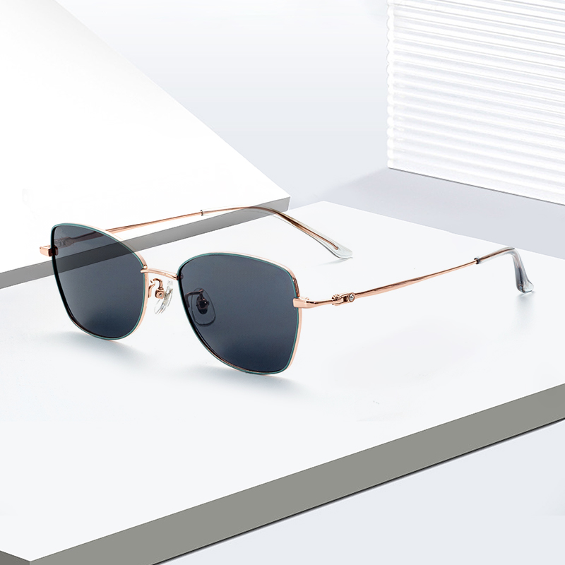 Classic Retro Style CE Certified Titanium-Alloy Aviator Sunglasses UV400 Polarized Semi-Titanium Sunglasses