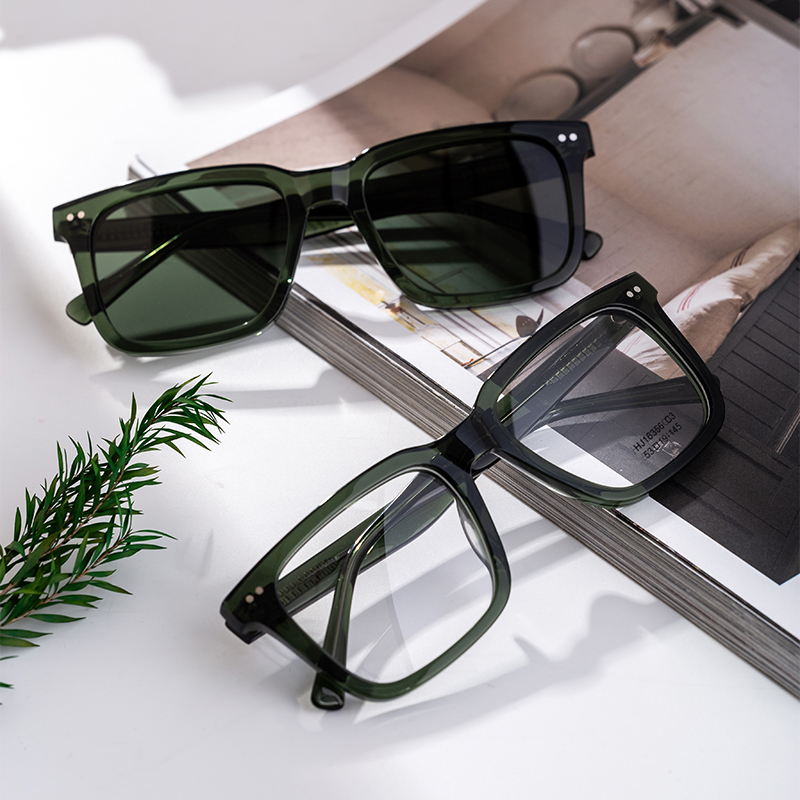 Luxury Acetate Sun Glasses Classic Square Style Shades Protection Unisex Acetate Sunglasses for Driving & Outdoor