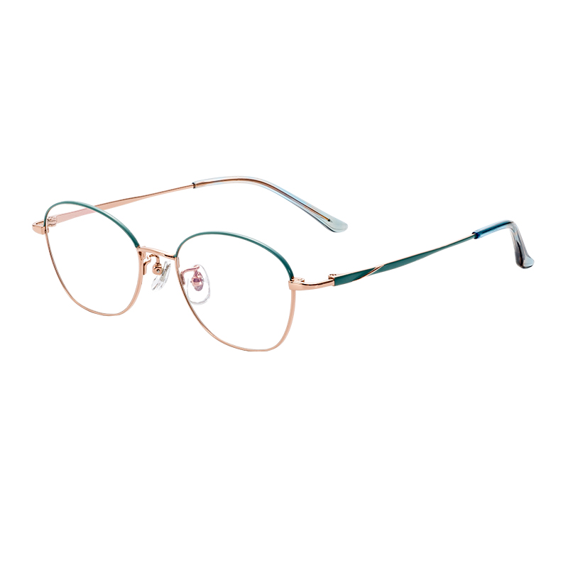 Luxury Comfortable Trendy Bulk Order Creative Design Personalized Half titanium glasses frames Eyeglasses