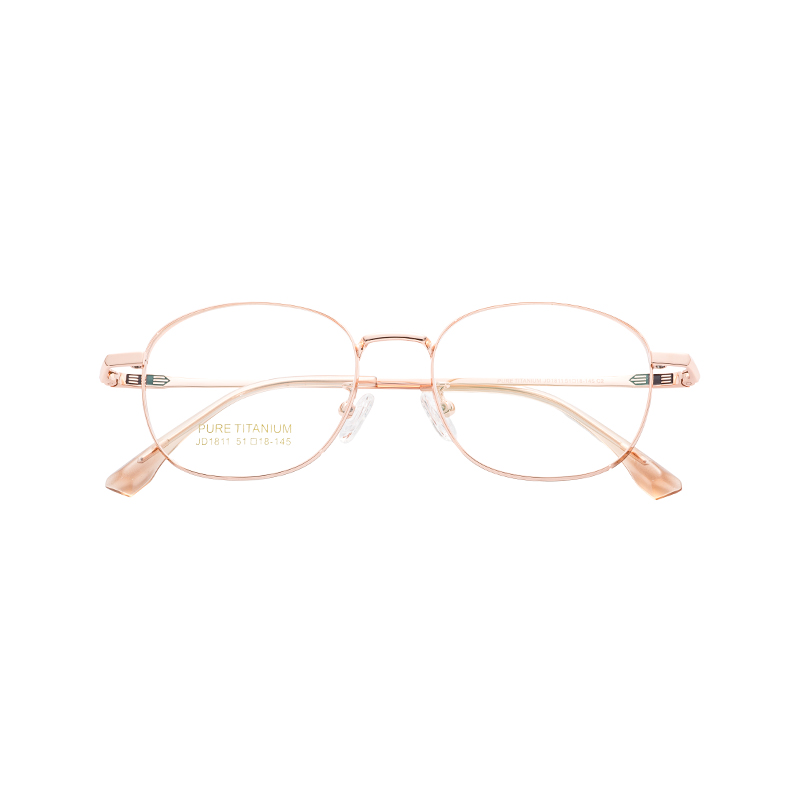 Luxury Titanium Eyeglasses Ultra Thin Metal Frame Blue Light Blocking Technology Semi-Titanium Glasses Frames Eye Glass