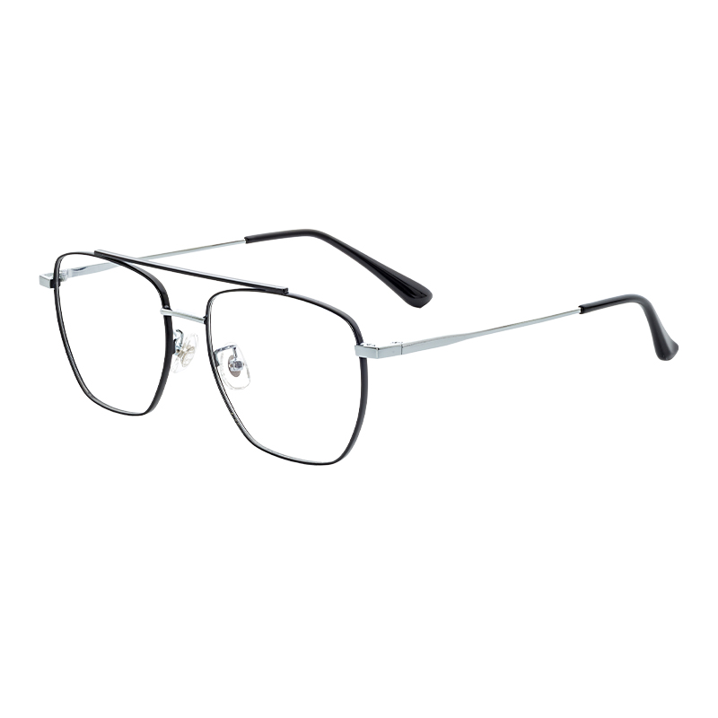 HJ16463-Metal Wholesale Stylish High Quality eye glass Frames Double Beam Design eyewear Metal Square Eyeglass frames Lightweight and Durable