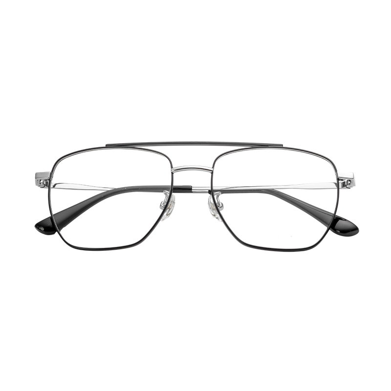 HJ16463-Metal Wholesale Stylish High Quality eye glass Frames Double Beam Design eyewear Metal Square Eyeglass frames Lightweight and Durable
