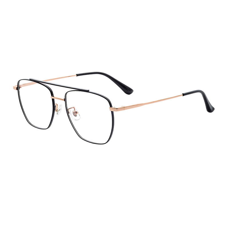 HJ16463-Metal Wholesale Stylish High Quality eye glass Frames Double Beam Design eyewear Metal Square Eyeglass frames Lightweight and Durable