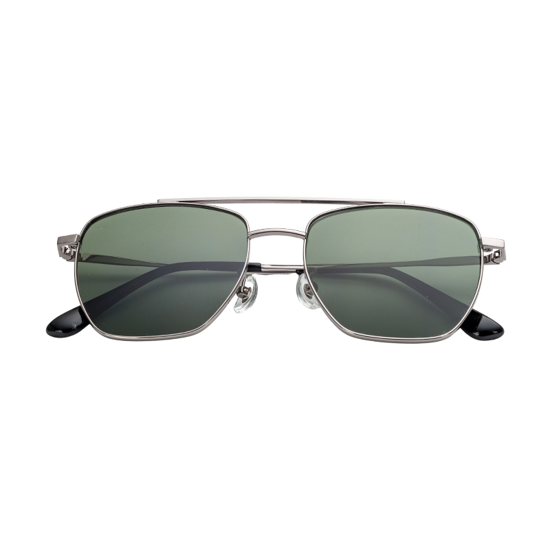 HJ16463-Metal Factory Wholesaler New Sunglasses Double Beam Design Anti-blue light Metal Sun Glasses for Men and Women Driving Travel