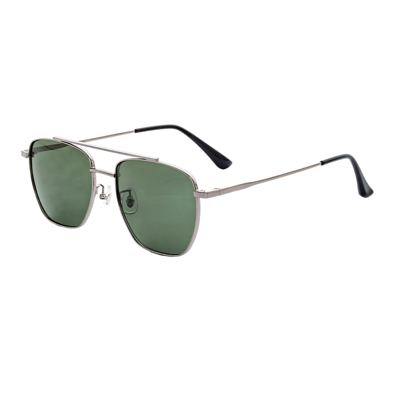 HJ16463-Metal Factory Wholesaler New Sunglasses Double Beam Design Anti-blue light Metal Sun Glasses for Men and Women Driving Travel