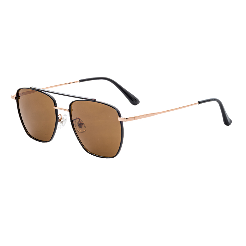 HJ16463-Metal Factory Wholesaler New Sunglasses Double Beam Design Anti-blue light Metal Sun Glasses for Men and Women Driving Travel