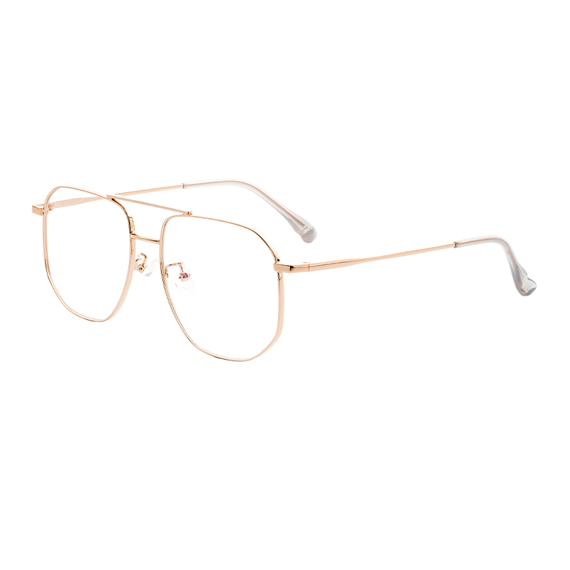hHJ16464-Metal Wholesale High-Quality Stylish eyewear Double Beam Design Spectacle frames Metal Eyeglass frames for men and women