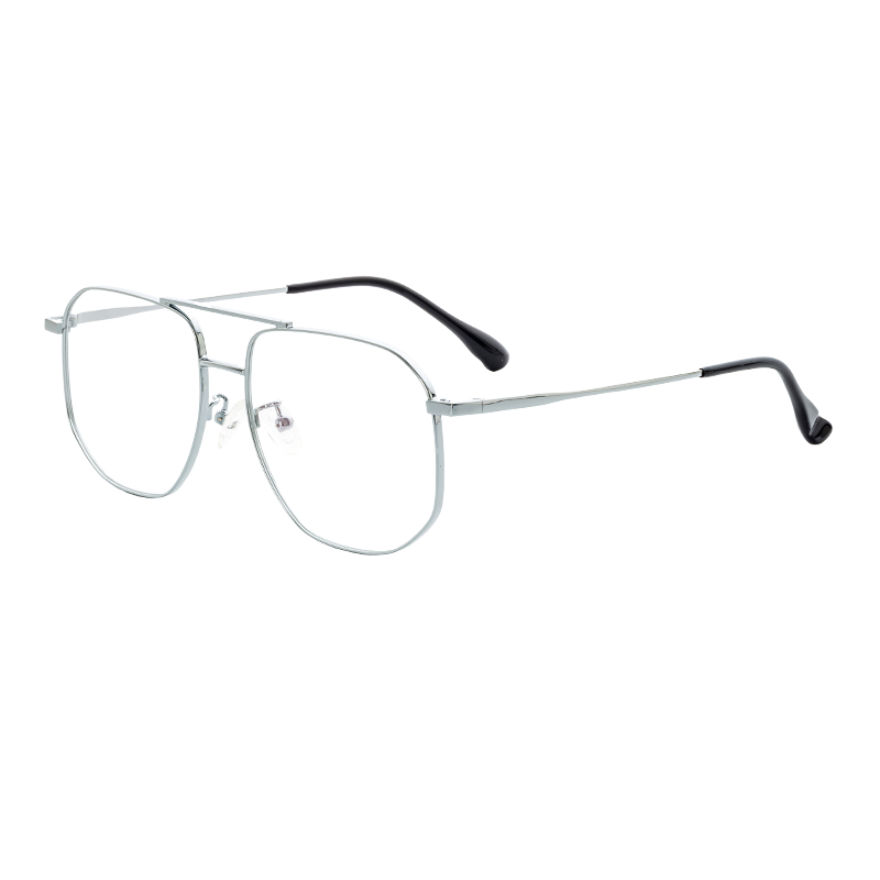 hHJ16464-Metal Wholesale High-Quality Stylish eyewear Double Beam Design Spectacle frames Metal Eyeglass frames for men and women