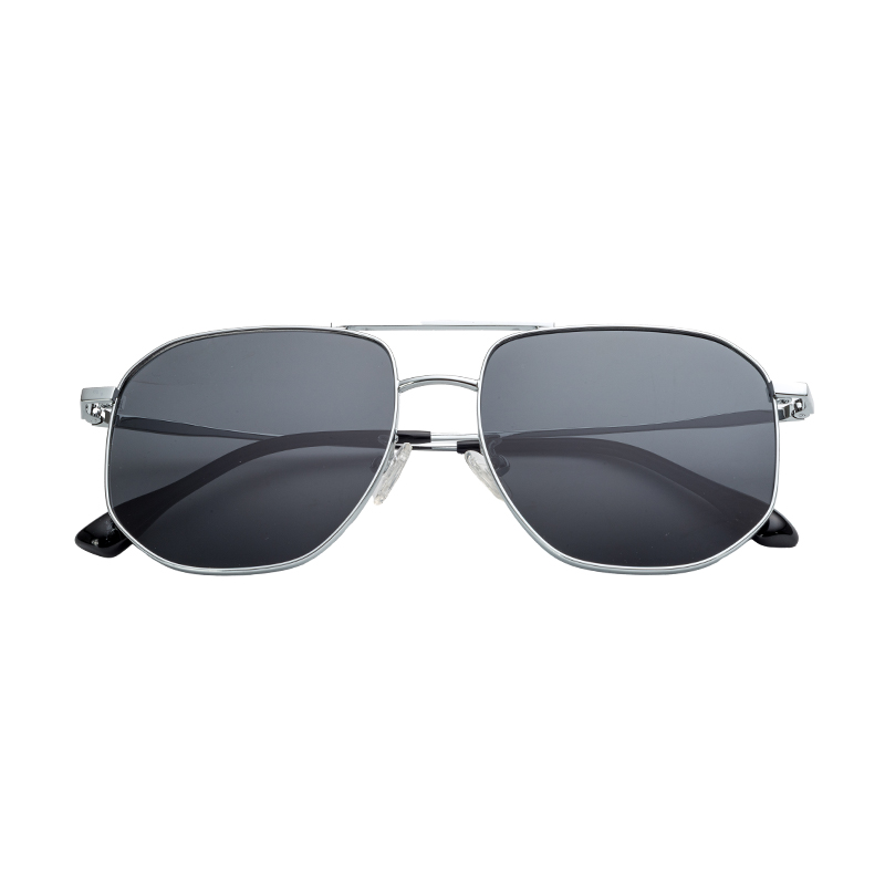 HJ16464-Metal Factory Custom Wholesale Price Stylish Sun Glasses Double Beam Design Metal Sun spectacles