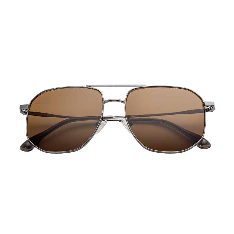 HJ16464-Metal Factory Custom Wholesale Price Stylish Sun Glasses Double Beam Design Metal Sun spectacles
