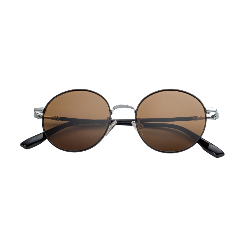 HJ16466-Metal Factory Direct Supply Retro Literary Sunglasses Round Metal Sun Glasses Comfortable to Wear for Daily Travel