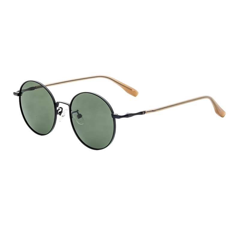 HJ16466-Metal Factory Direct Supply Retro Literary Sunglasses Round Metal Sun Glasses Comfortable to Wear for Daily Travel
