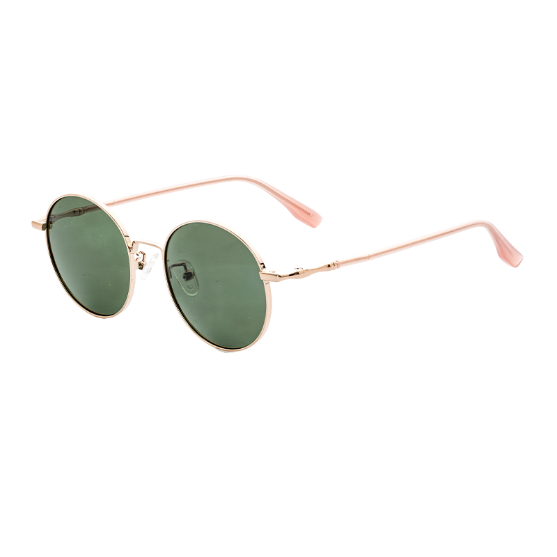 HJ16466-Metal Factory Direct Supply Retro Literary Sunglasses Round Metal Sun Glasses Comfortable to Wear for Daily Travel