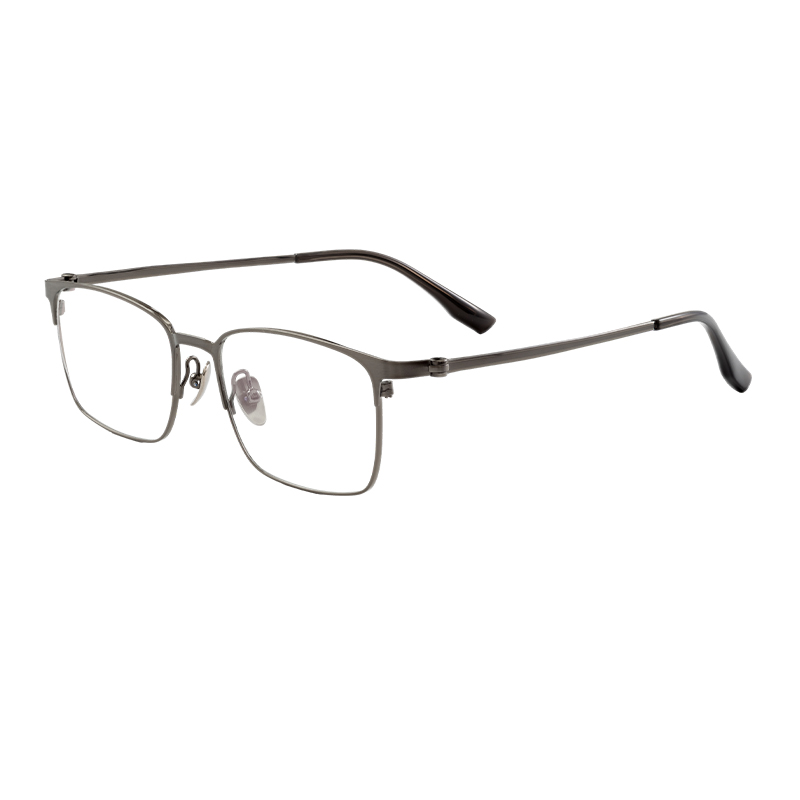 HJ20012-Titanium Comfortable Flexible Half Titanium Eyeglass Frame for Daily Wear Business square Eyewear Custom Logo Available
