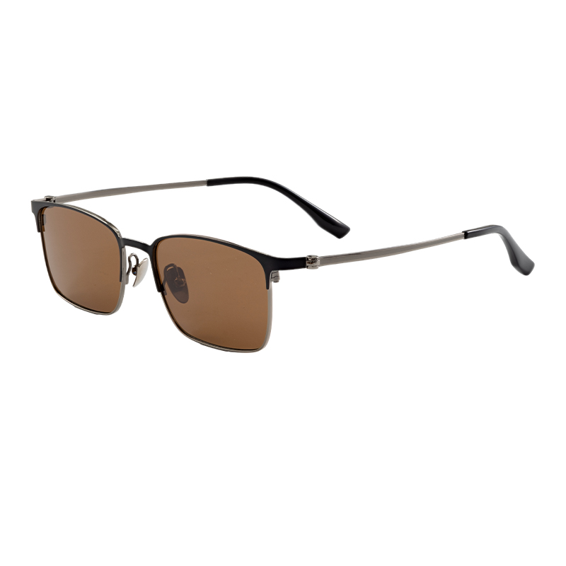 HJ20012-Titanium UV400 Protection Semi Titanium Shades Sunglasses Classic square men Style Private Label Optics For Outdoor