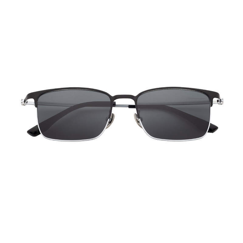 HJ20012-Titanium UV400 Protection Semi Titanium Shades Sunglasses Classic square men Style Private Label Optics For Outdoor