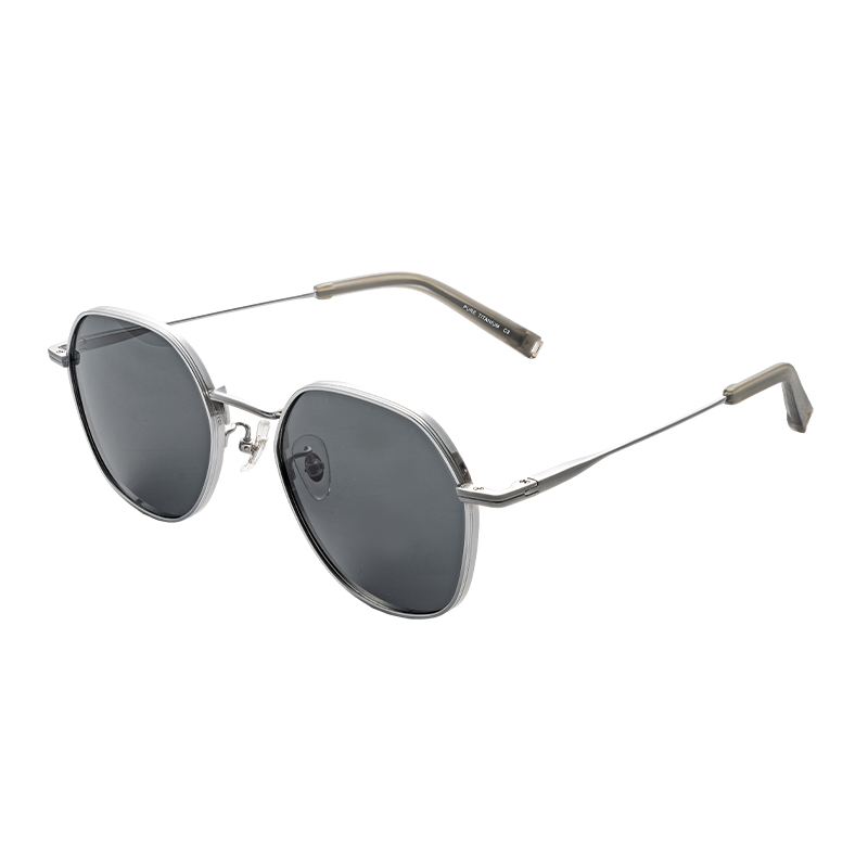 HJCK9842-Titanium Hot Selling Round Frame Sunglasses Men Women fashion Glasses Unisex UV400 Customs Shades Sunglasses logo