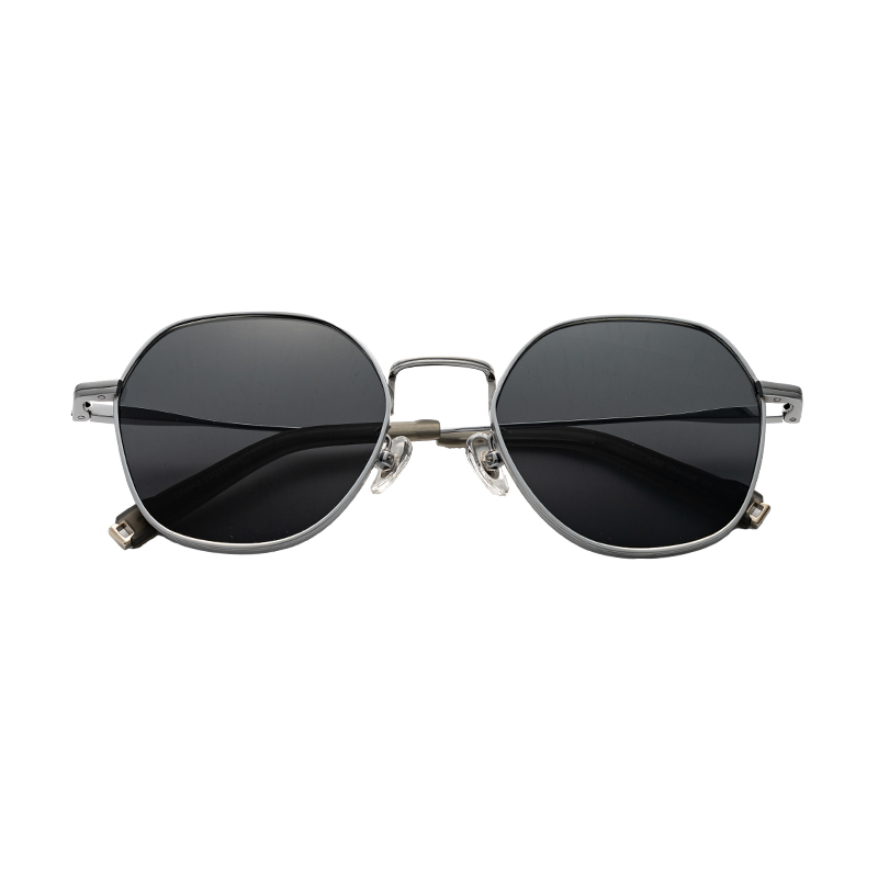 HJCK9842-Titanium Hot Selling Round Frame Sunglasses Men Women fashion Glasses Unisex UV400 Customs Shades Sunglasses logo