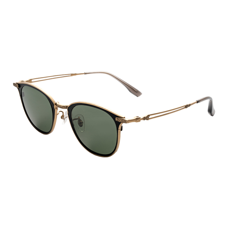 HJCK90316-Titanium Wholesale Custom Logo Semi Titanium Polarized Sunglasses Durable Scratch Resistant Lens For Outdoor Activities Hiking Driving
